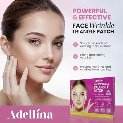 Adellina Anti Wrinkle Patches Overnight - Smile Line Patches for Forehead, Under Eyes - 144 Count Avelisse
