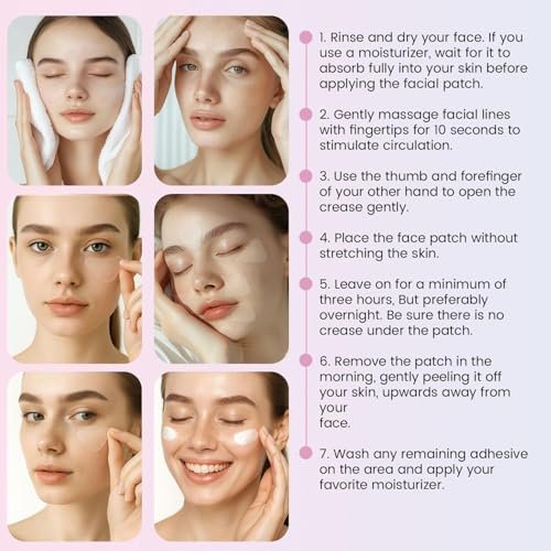 Adellina Anti Wrinkle Patches Overnight - Smile Line Patches for Forehead, Under Eyes - 144 Count Avelisse
