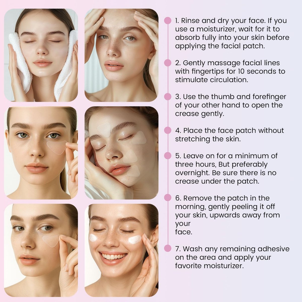 Adellina Anti Wrinkle Patches Overnight - Smile Line Patches for Forehead, Under Eyes - 144 Count Avelisse