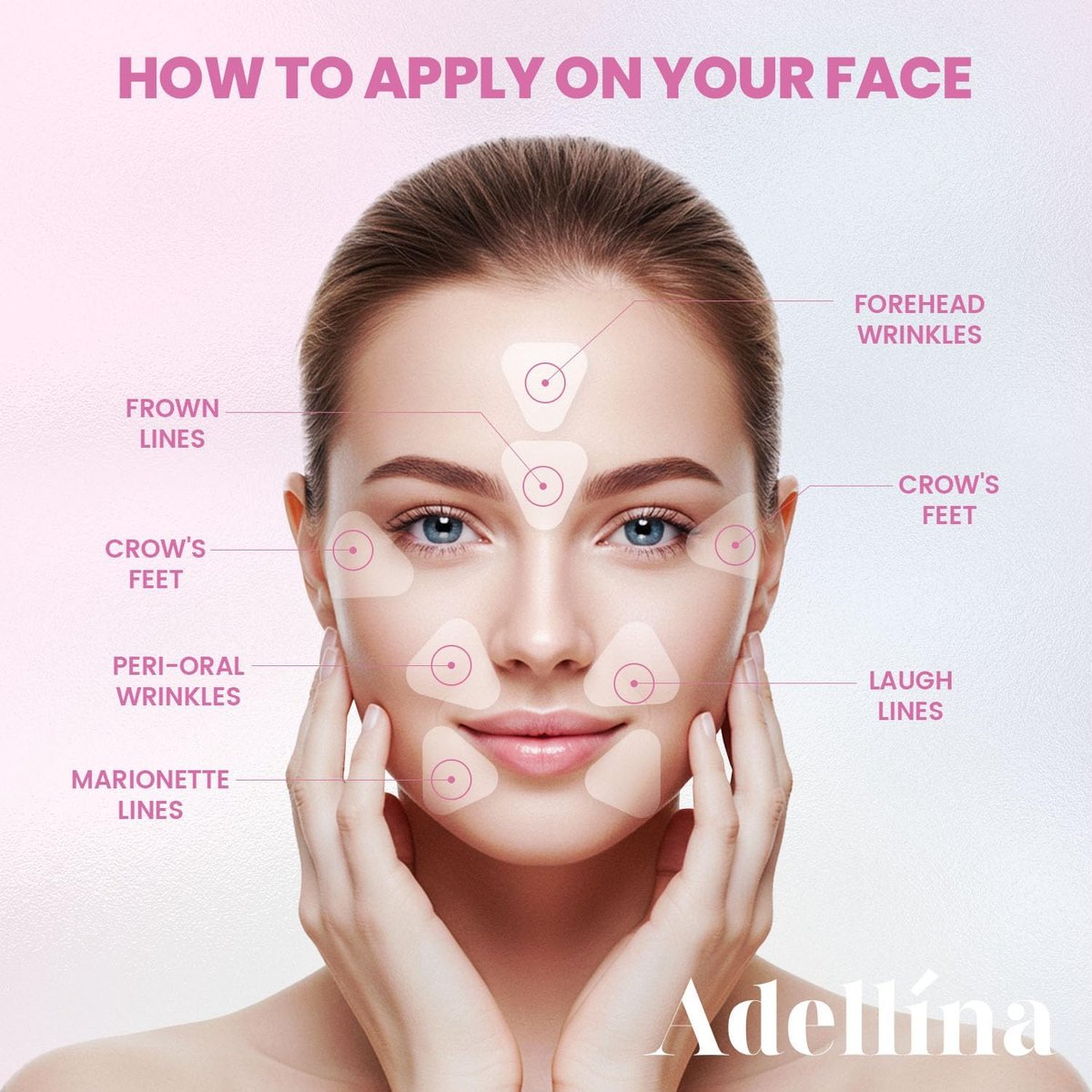 Adellina Anti Wrinkle Patches Overnight - Smile Line Patches for Forehead, Under Eyes - 144 Count Avelisse