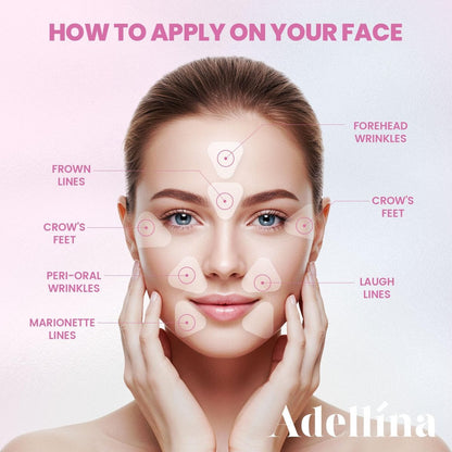 Adellina Anti Wrinkle Patches Overnight - Smile Line Patches for Forehead, Under Eyes - 144 Count Avelisse