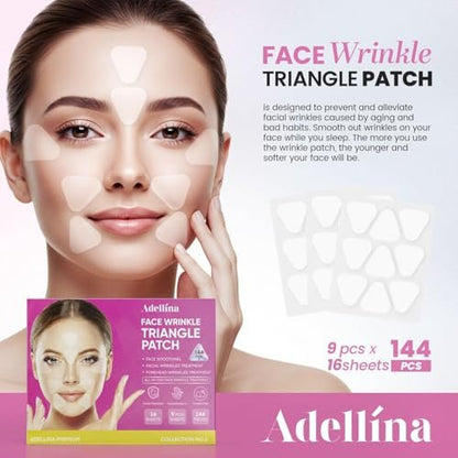 Adellina Anti Wrinkle Patches Overnight - Smile Line Patches for Forehead, Under Eyes - 144 Count Avelisse