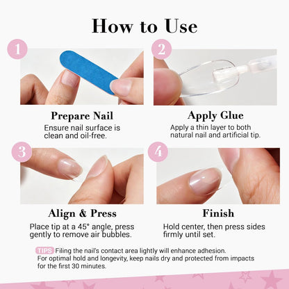 GLAMERMAID Nail Glue for Press On Nails – 15ml, No Lamp Needed, 28 Days Long-Lasting, Fast Drying, TPO & HEMA Free, Super Strong Brush On Glue for Nail Tips & Acrylic Fake Nails
