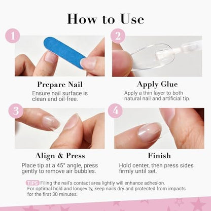 GLAMERMAID Nail Glue for Press On Nails – 15ml, No Lamp Needed, 28 Days Long-Lasting, Fast Drying, TPO & HEMA Free, Super Strong Brush On Glue for Nail Tips & Acrylic Fake Nails