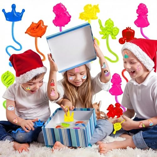 48PCS Princess Party Favors: Temporary Tattoos & Sticky Hands for Kids Birthday, Goodie Bag Stuffers, Classroom Prizes - görsel 14