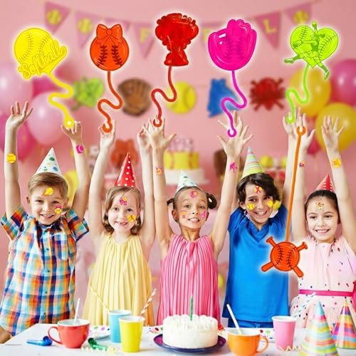48PCS Softball Party Favors - 24 Temporary Tattoos & 24 Stick Hands for Birthday Party Supplies, Goodie Bag Stuffers, Treasure Box Toys, Classroom Prizes, Student Gifts - görsel 12