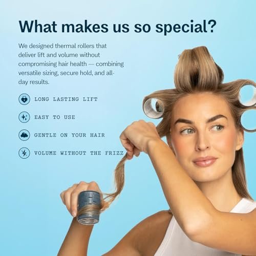 Gimme Beauty Full Effect Thermal Hair Rollers – 12 Count, 3 Sizes for Bouncy Curls & Natural Waves – Salon-Style Blow-Outs at Home – Gentle Secure Hold for All Hair Types - görsel 6