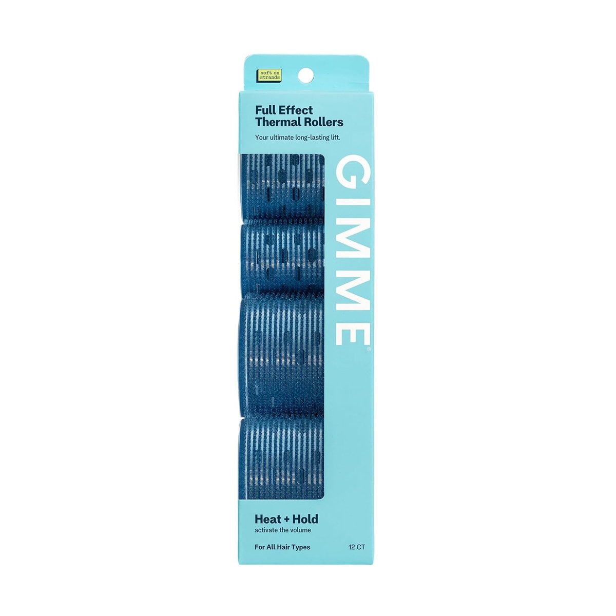 Gimme Beauty Full Effect Thermal Hair Rollers – 12 Count, 3 Sizes for Bouncy Curls & Natural Waves – Salon-Style Blow-Outs at Home – Gentle Secure Hold for All Hair Types - görsel 1