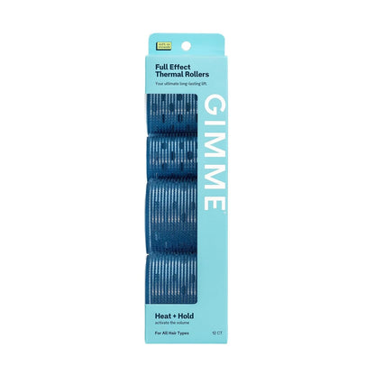 Gimme Beauty Full Effect Thermal Hair Rollers – 12 Count, 3 Sizes for Bouncy Curls & Natural Waves – Salon-Style Blow-Outs at Home – Gentle Secure Hold for All Hair Types