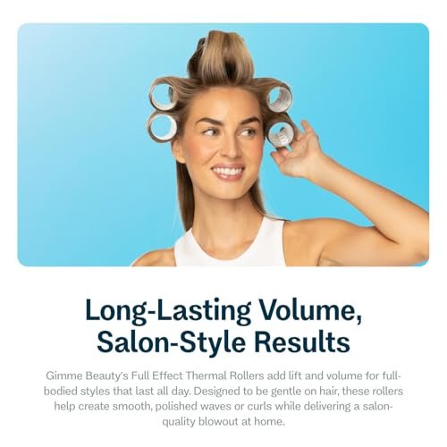 Gimme Beauty Full Effect Thermal Hair Rollers – 12 Count, 3 Sizes for Bouncy Curls & Natural Waves – Salon-Style Blow-Outs at Home – Gentle Secure Hold for All Hair Types - görsel 8