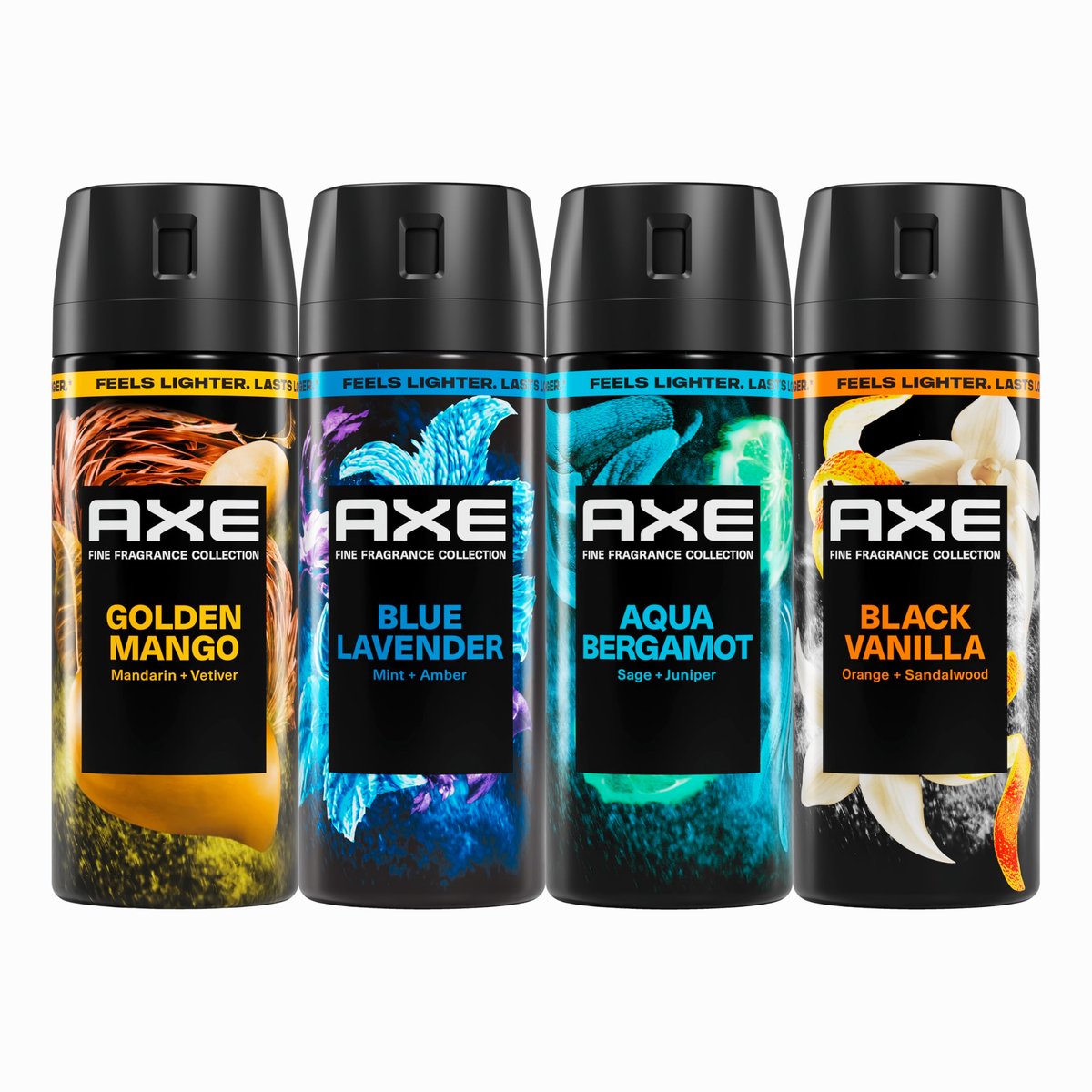 AXE Body Spray Mixed 4 Count - Stay Fresh for 72 Hours, Aluminum Free, 2.9 oz Each Avelisse