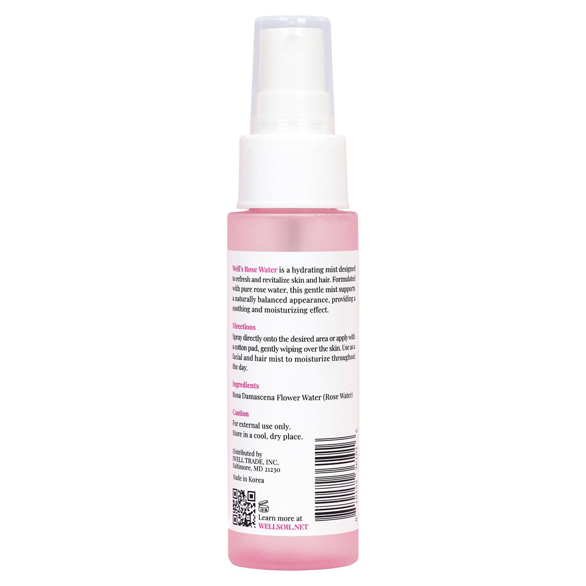 Well's Oil Rosewater Face & Hair Mist Spray (2 fl oz / 59 mL) – Alcohol-Free Floral Hydrosol for Refreshing Skincare & Hair Care - görsel 17