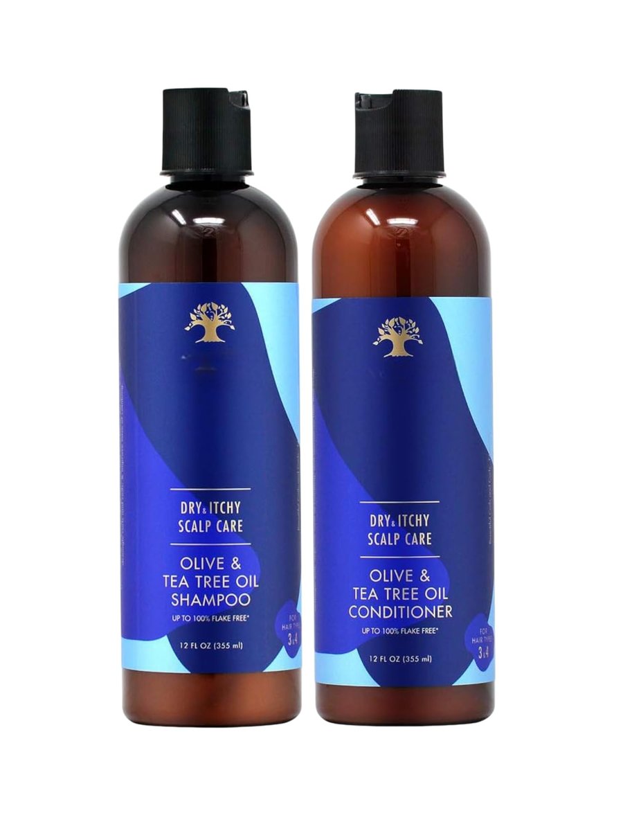 Dry & Itchy Scalp Care Shampoo & Conditioner Duo, 12 oz Each - Soothing Scalp Relief with Tea Tree, Olive & Peppermint Oils Avelisse