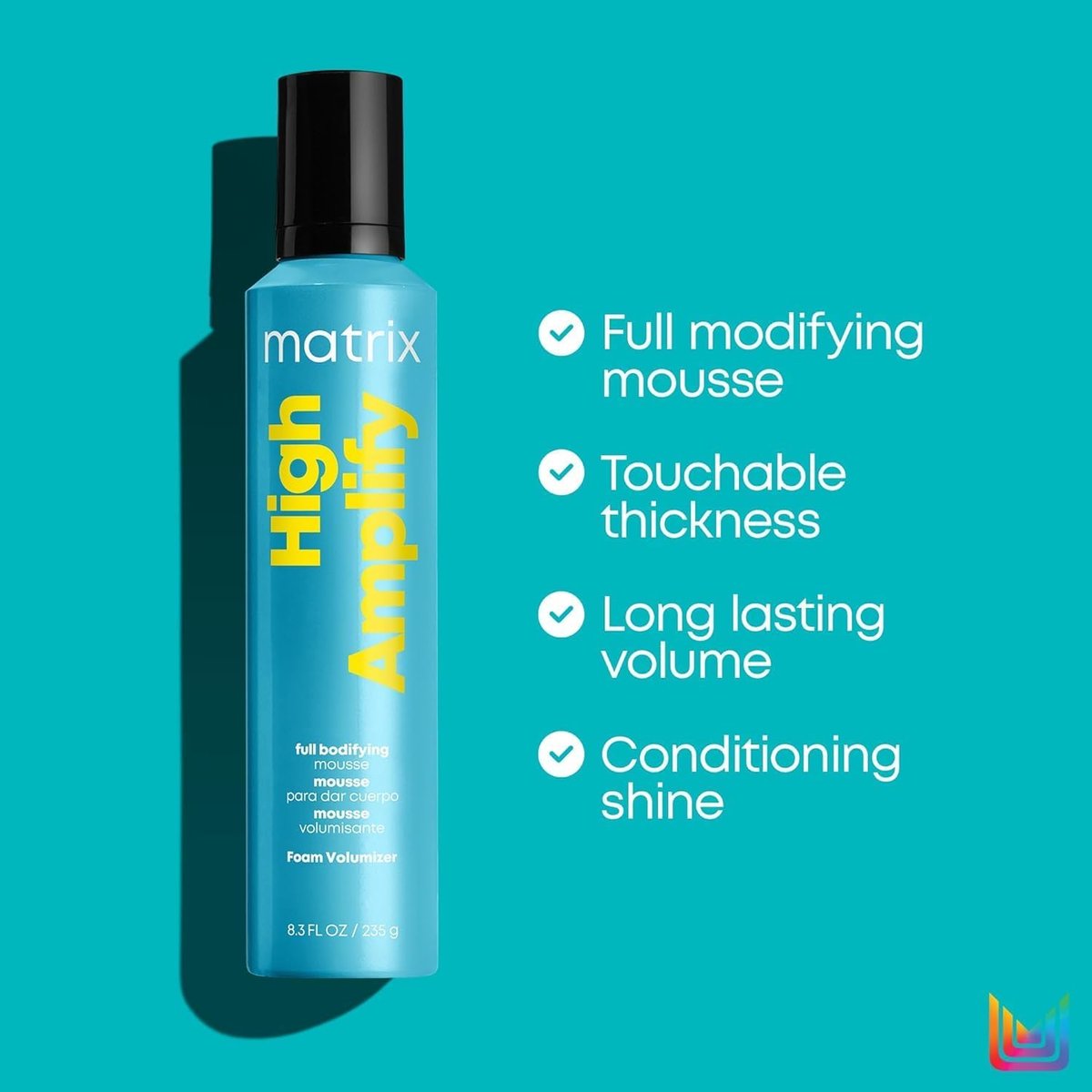Matrix High Amplify Foam Volumizer Full Bodifying Mousse - Lightweight Lasting Volume, Thickening & Conditioning Shine, For Fine and Limp Hair, Salon Hair Styling, 11.3 Fl Oz Avelisse