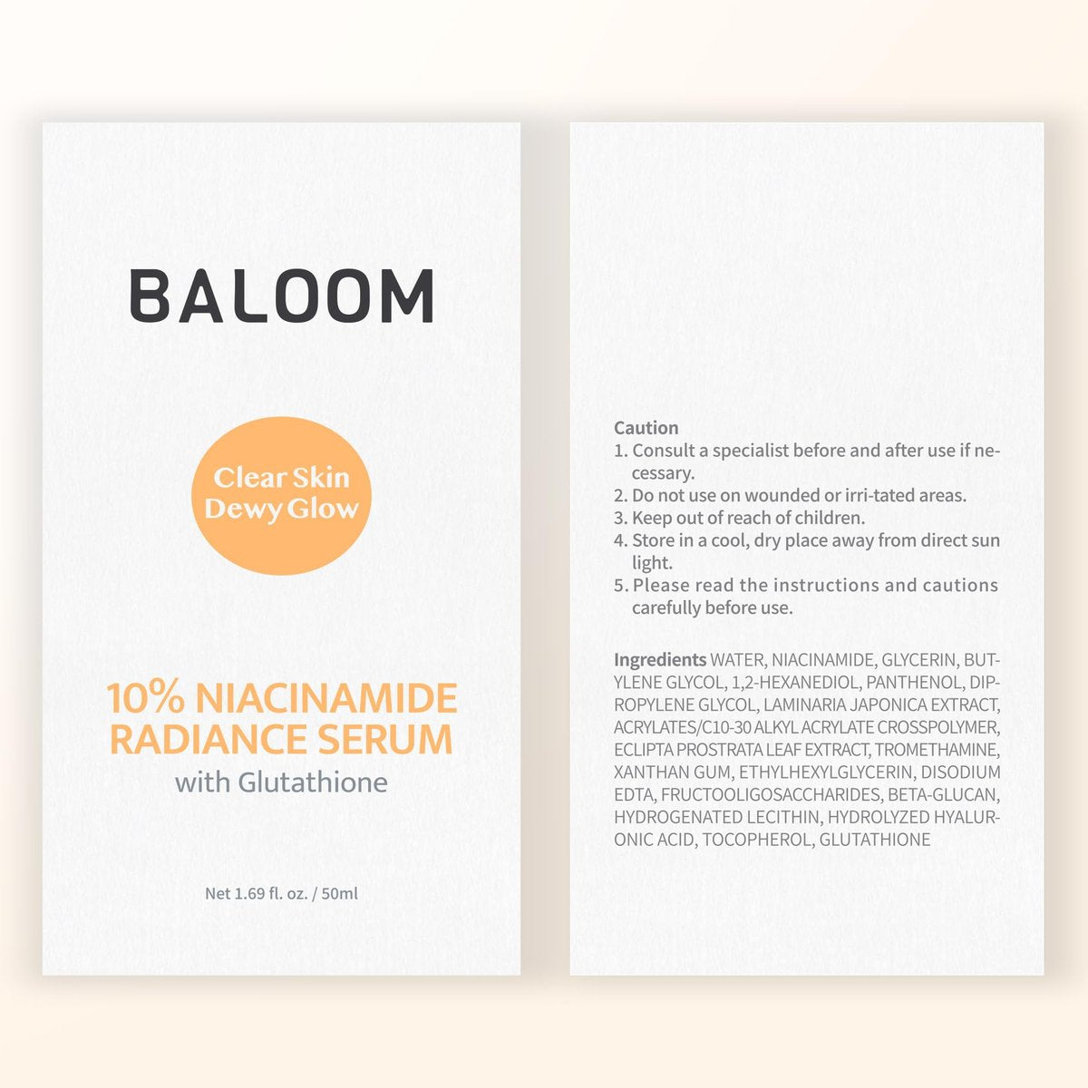 BALOOM 10% Niacinamide Dark Spot Remover For Face – Korean Skin Care for Uneven Tone, Discoloration & Pore Minimizing – Brightening Glutathione Face Serum for Hydration & Glass Skin – 1.69 fl oz Avelisse