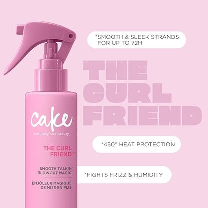 Cake Beauty Curl Blow Out Spray – Smooth Talkin' Blow Out Magic for Sleek, Frizz-Free Curls Up to 72H, 450°F Heat Protection, 6.8 fl oz Avelisse
