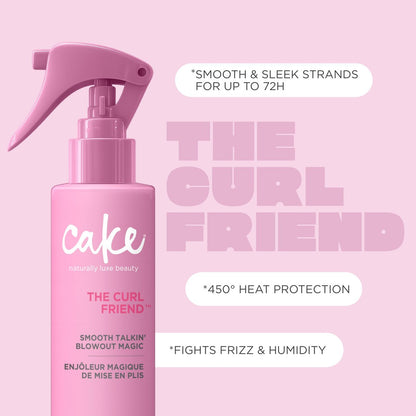 Cake Beauty Curl Blow Out Spray – Smooth Talkin' Blow Out Magic for Sleek, Frizz-Free Curls Up to 72H, 450°F Heat Protection, 6.8 fl oz Avelisse