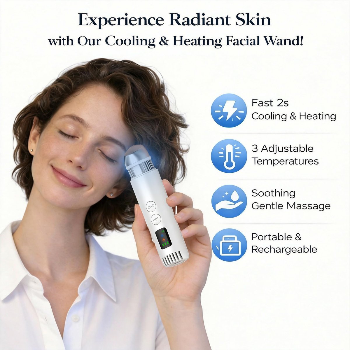 2-in-1 Cold & Warm Depuffing Wand for Face & Eyes – Adjustable Temperature Facial Massager for Puffiness, Dark Circles & Radiant Skin Avelisse