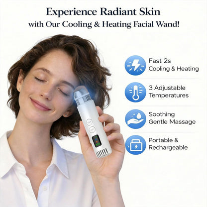 2-in-1 Cold & Warm Depuffing Wand for Face & Eyes – Adjustable Temperature Facial Massager for Puffiness, Dark Circles & Radiant Skin Avelisse