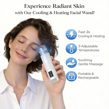 2-in-1 Cold & Warm Depuffing Wand for Face & Eyes – Adjustable Temperature Facial Massager for Puffiness, Dark Circles & Radiant Skin Avelisse