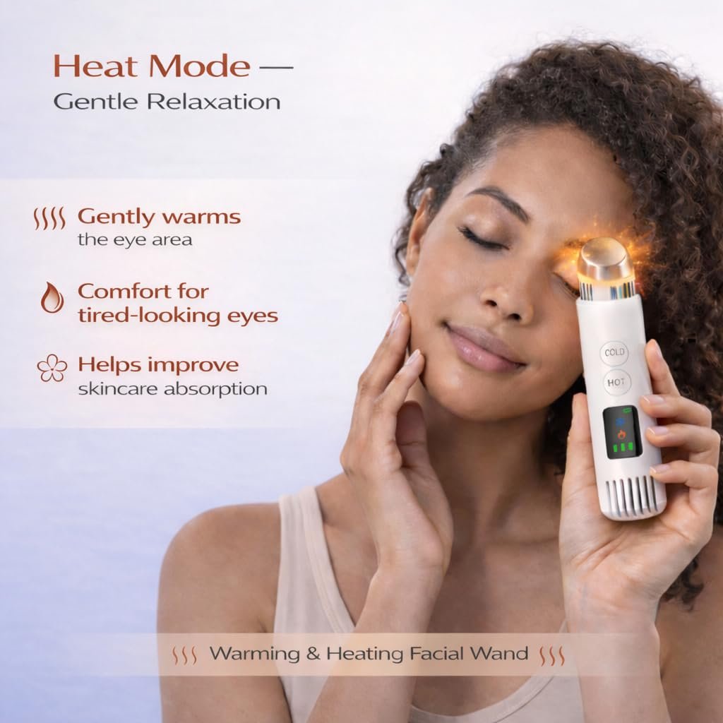 2-in-1 Cold & Warm Depuffing Wand for Face & Eyes – Adjustable Temperature Facial Massager for Puffiness, Dark Circles & Radiant Skin Avelisse