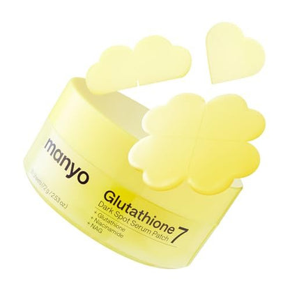 MANYO Glutathione 7 Dark Spot Serum Patch - Gel Dark Spot Patches for Face, Uneven Skin Tone & Radiance Booster, Korean Skincare, 30 Count