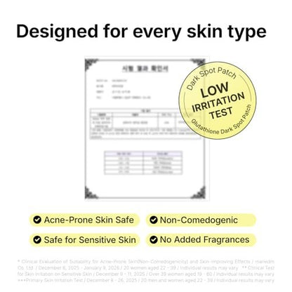 MANYO Glutathione 7 Dark Spot Serum Patch - Gel Dark Spot Patches for Face, Uneven Skin Tone & Radiance Booster, Korean Skincare, 30 Count