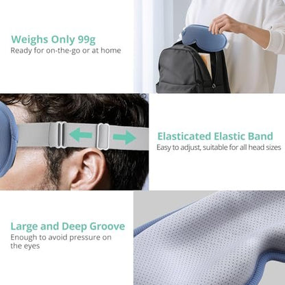 VINTEAM Cordless Heated Eye Mask – 3D Design with Adjustable Heat & Timer, Comfortable & Lightweight for Eye Fatigue Relief, Men & Women (Blue)