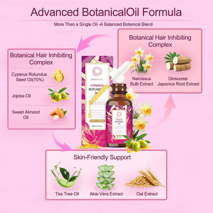 Zoone Nutra Cyperus Rotundus Seed Oil 60ml – Enhanced Botanical Formula with Hair Inhibiting Complex, Infused with Narcissus & Japanese Yam Extract, Lightweight Body Care Blend Avelisse