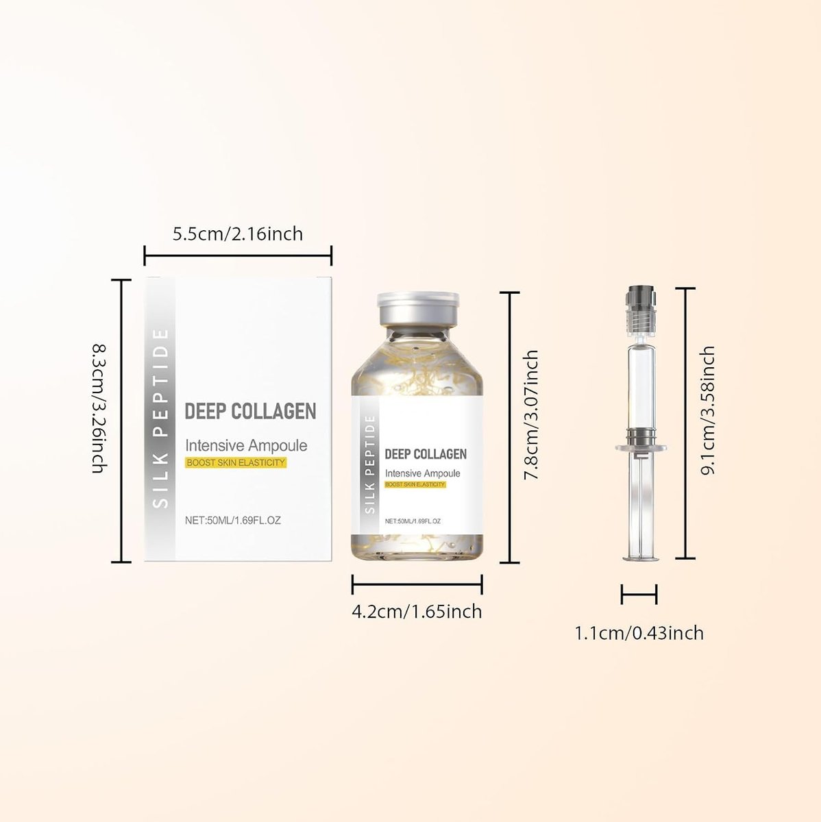 Deep Collagen Silk Peptide Lifting Ampoule Serum – Firming, Wrinkle-Smoothing, Hydrating Korean Facial Essence (1.69 fl oz) Avelisse