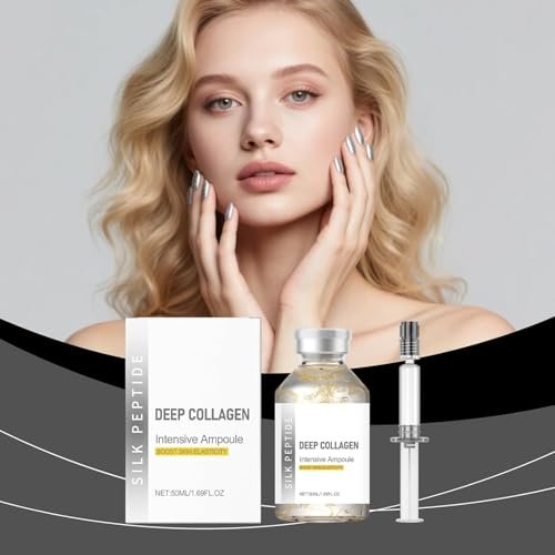 Deep Collagen Silk Peptide Lifting Ampoule Serum – Firming, Wrinkle-Smoothing, Hydrating Korean Facial Essence (1.69 fl oz) Avelisse