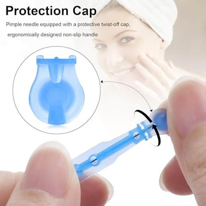 100Pcs Disposable Sterile Pimple Popper Needles – Ultra-Fine Acne Extractor Tools for Blackhead, Whitehead & Blemish Removal | Professional Facial Skin Care Kit