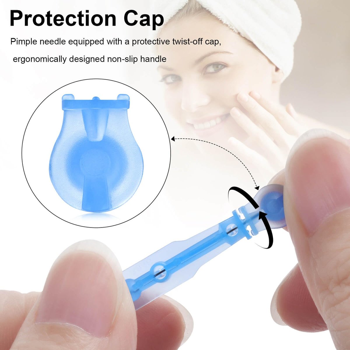 100Pcs Disposable Sterile Pimple Popper Needles – Ultra-Fine Acne Extractor Tools for Blackhead, Whitehead & Blemish Removal | Professional Facial Skin Care Kit - görsel 5