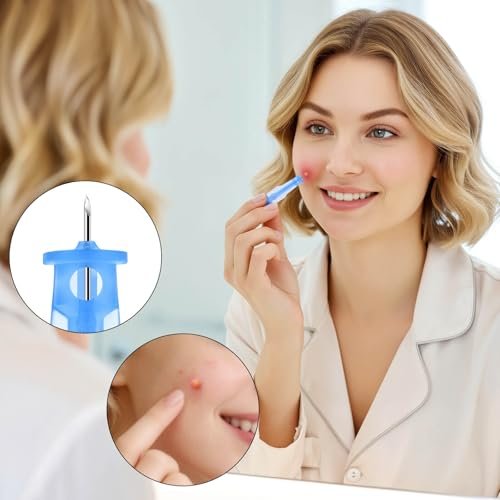100Pcs Disposable Sterile Pimple Popper Needles – Ultra-Fine Acne Extractor Tools for Blackhead, Whitehead & Blemish Removal | Professional Facial Skin Care Kit - görsel 12