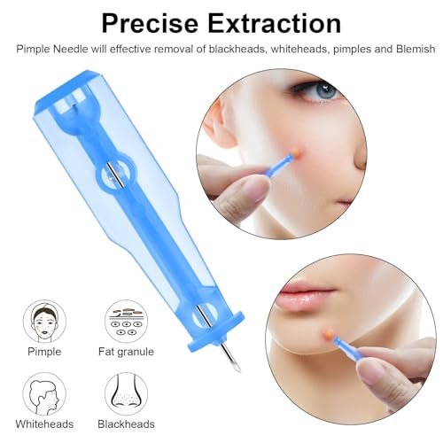 100Pcs Disposable Sterile Pimple Popper Needles – Ultra-Fine Acne Extractor Tools for Blackhead, Whitehead & Blemish Removal | Professional Facial Skin Care Kit - görsel 10