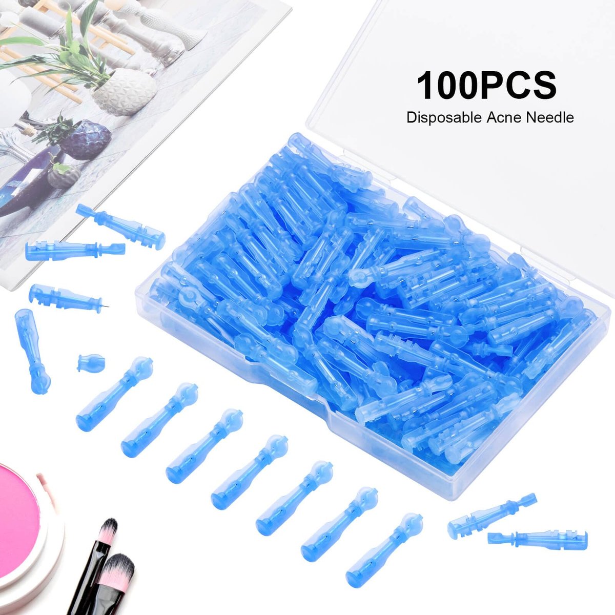 100Pcs Disposable Sterile Pimple Popper Needles – Ultra-Fine Acne Extractor Tools for Blackhead, Whitehead & Blemish Removal | Professional Facial Skin Care Kit - görsel 13