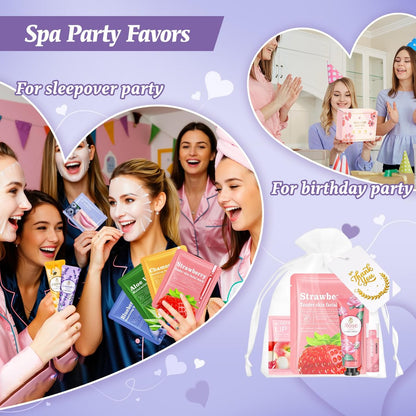 36 Pcs Bulk Gifts For Women - Spa Party Supplies with Facial Mask, Lip Balm, Hand Cream & Lip Mask - Mother's Day, Teacher Appreciation, Thank You Gifts & Party Favors