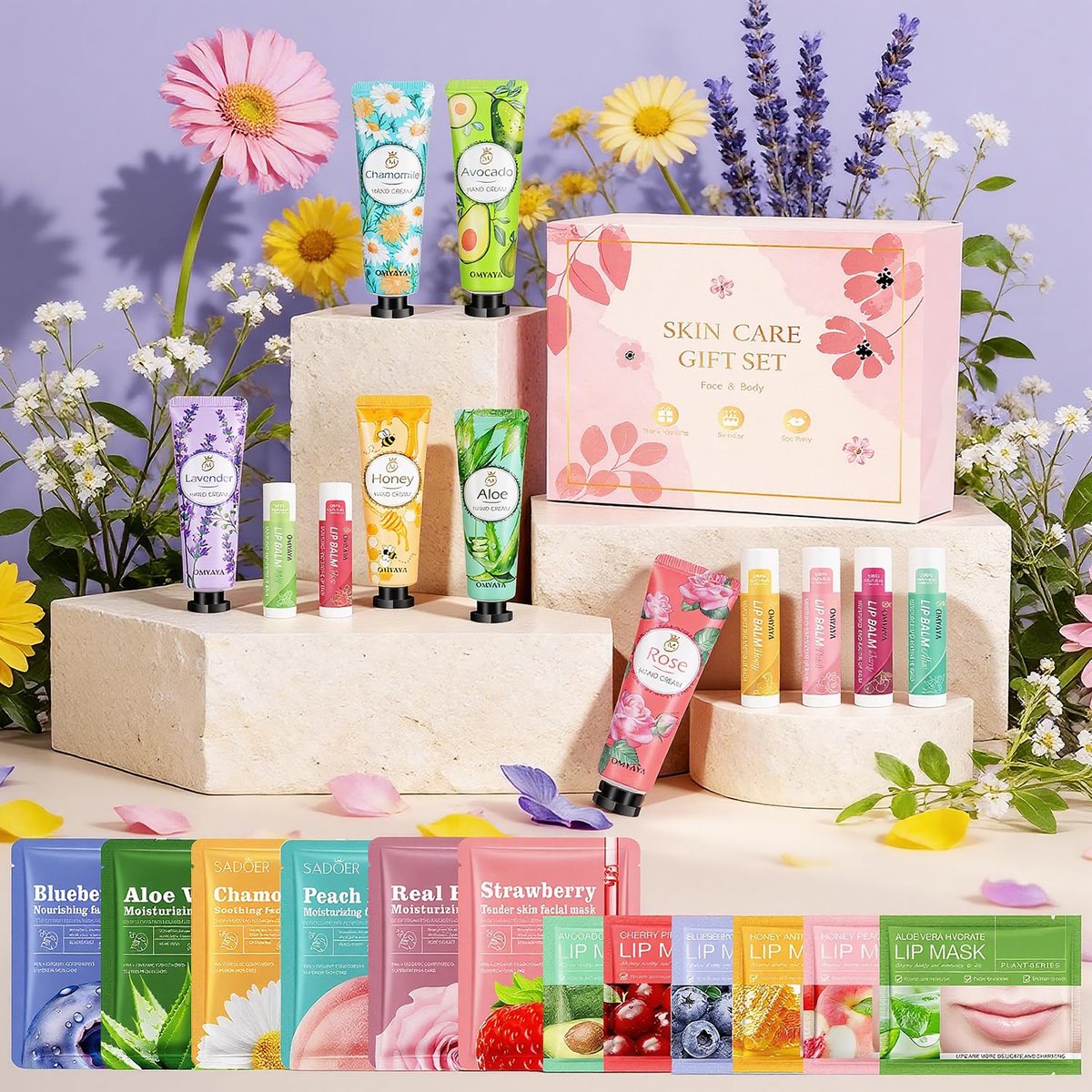 36 Pcs Bulk Gifts For Women - Spa Party Supplies with Facial Mask, Lip Balm, Hand Cream & Lip Mask - Mother's Day, Teacher Appreciation, Thank You Gifts & Party Favors - görsel 13