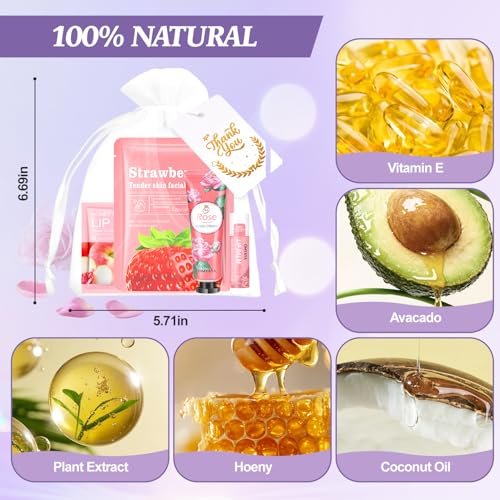 36 Pcs Bulk Gifts For Women - Spa Party Supplies with Facial Mask, Lip Balm, Hand Cream & Lip Mask - Mother's Day, Teacher Appreciation, Thank You Gifts & Party Favors - görsel 18