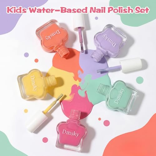 Dmsky Kids Nail Polish Set - 18 Colors Peelable Water-Based Quick Dry Non-Toxic Nail Polish Kit for Girls Ages 3+ DIY Nail Art, Great Gift for Birthday, Makeovers and School Rewards - görsel 14