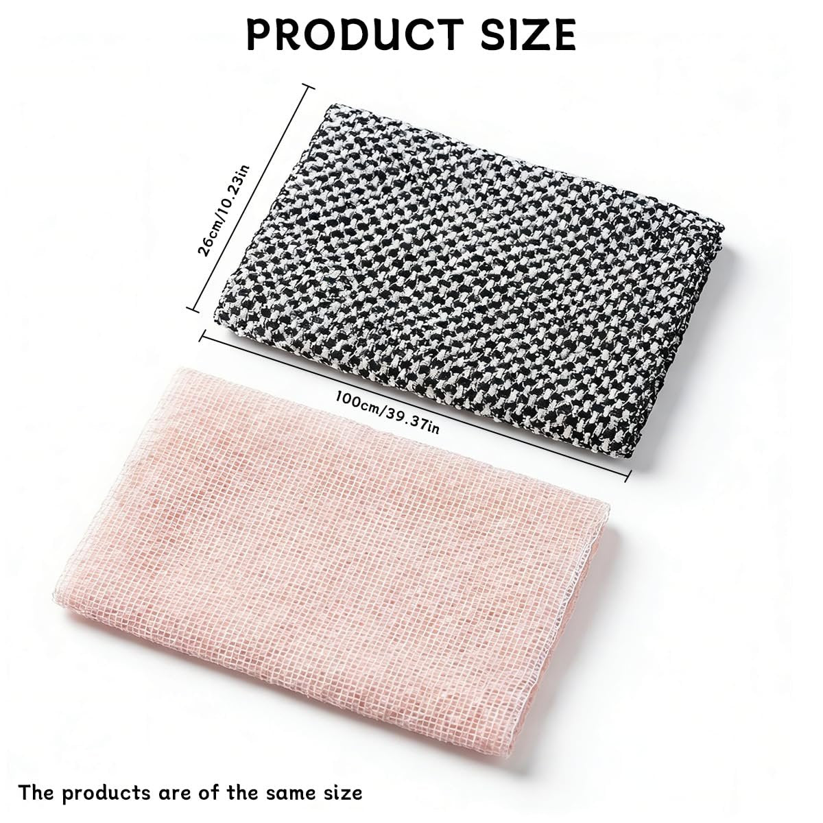 BLISSAL Exfoliating Shower Towel 47" – 2 Pack Premium Microfiber Body Scrub Towels, Dual-Sided Deep Exfoliating & Gentle Washcloth, Quick-Drying Body Back Scrubber for All Skin Types (Black & Pink) Avelisse