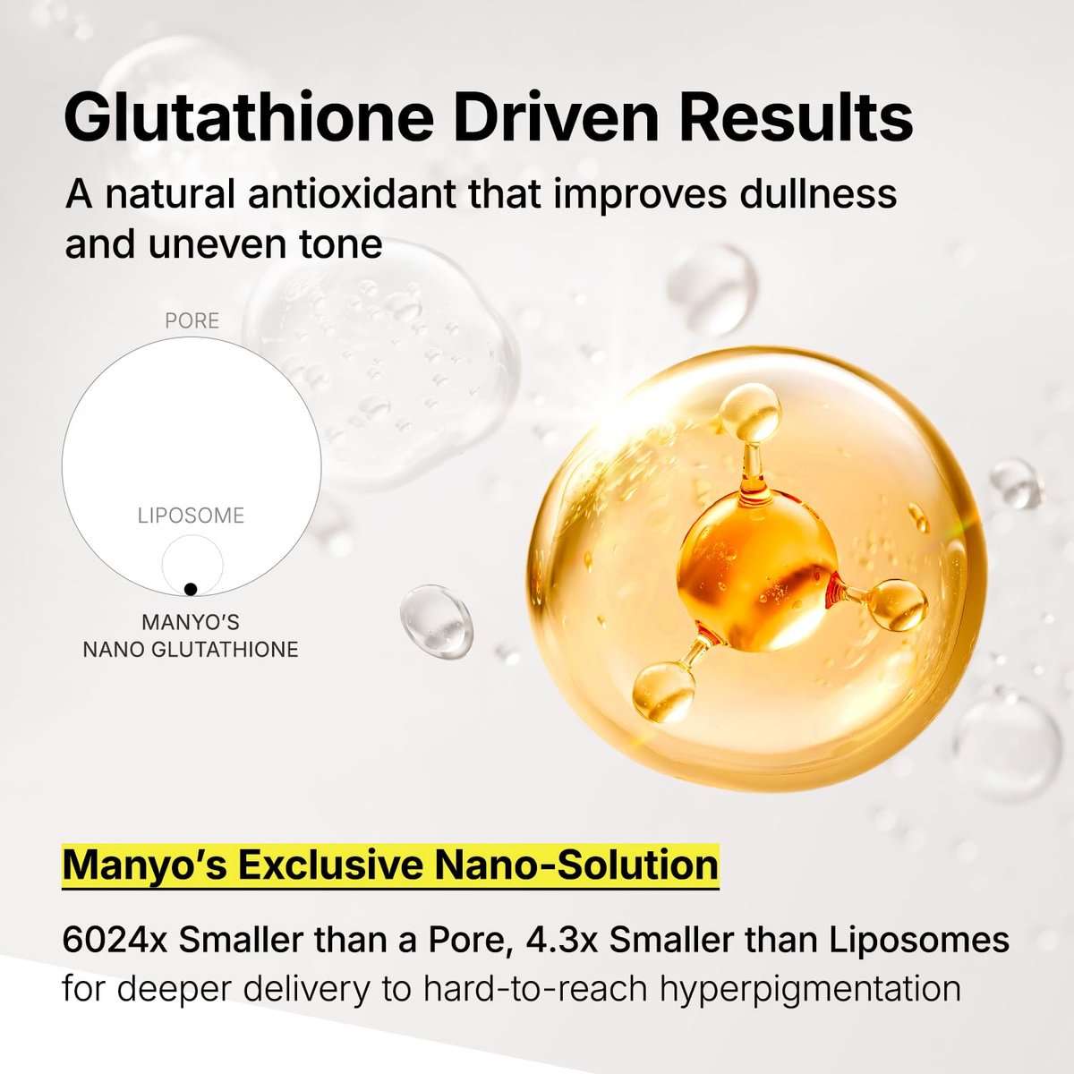 MANYO Glutathione 7 Dark Spot Serum - Niacinamide Serum for Uneven Skin Tone, Dark Spot Remover & Radiance Booster, Korean Skincare, 1.01 fl.oz (30ml) - görsel 11