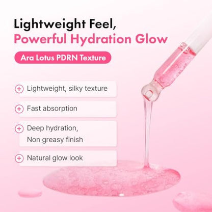 Hanskin PDRN Pink Peptide Hyaluron Glow Serum - 200,000ppm Pink Lotus Vegan PDRN | Intensive Hydrating Glow Ball Essence for Glass Skin, Plumping & Firming | Korean Skincare 1.01 fl. oz. Avelisse