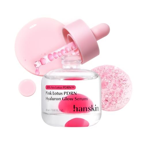 Hanskin PDRN Pink Peptide Hyaluron Glow Serum - 200,000ppm Pink Lotus Vegan PDRN | Intensive Hydrating Glow Ball Essence for Glass Skin, Plumping & Firming | Korean Skincare 1.01 fl. oz. Avelisse