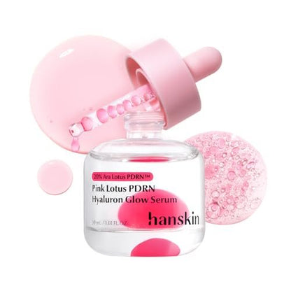 Hanskin PDRN Pink Peptide Hyaluron Glow Serum - 200,000ppm Pink Lotus Vegan PDRN | Intensive Hydrating Glow Ball Essence for Glass Skin, Plumping & Firming | Korean Skincare 1.01 fl. oz. Avelisse