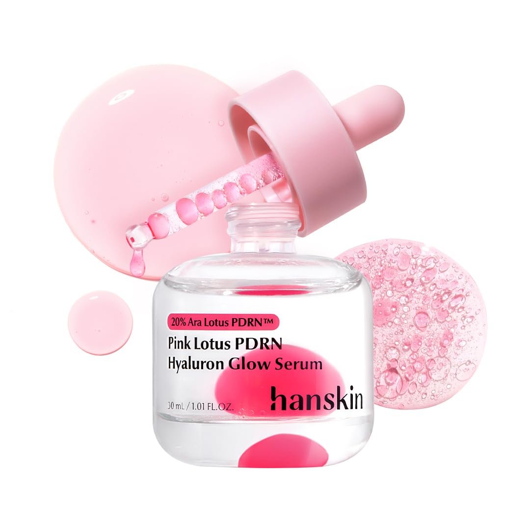 Hanskin PDRN Pink Peptide Hyaluron Glow Serum - 200,000ppm Pink Lotus Vegan PDRN | Intensive Hydrating Glow Ball Essence for Glass Skin, Plumping & Firming | Korean Skincare 1.01 fl. oz. Avelisse