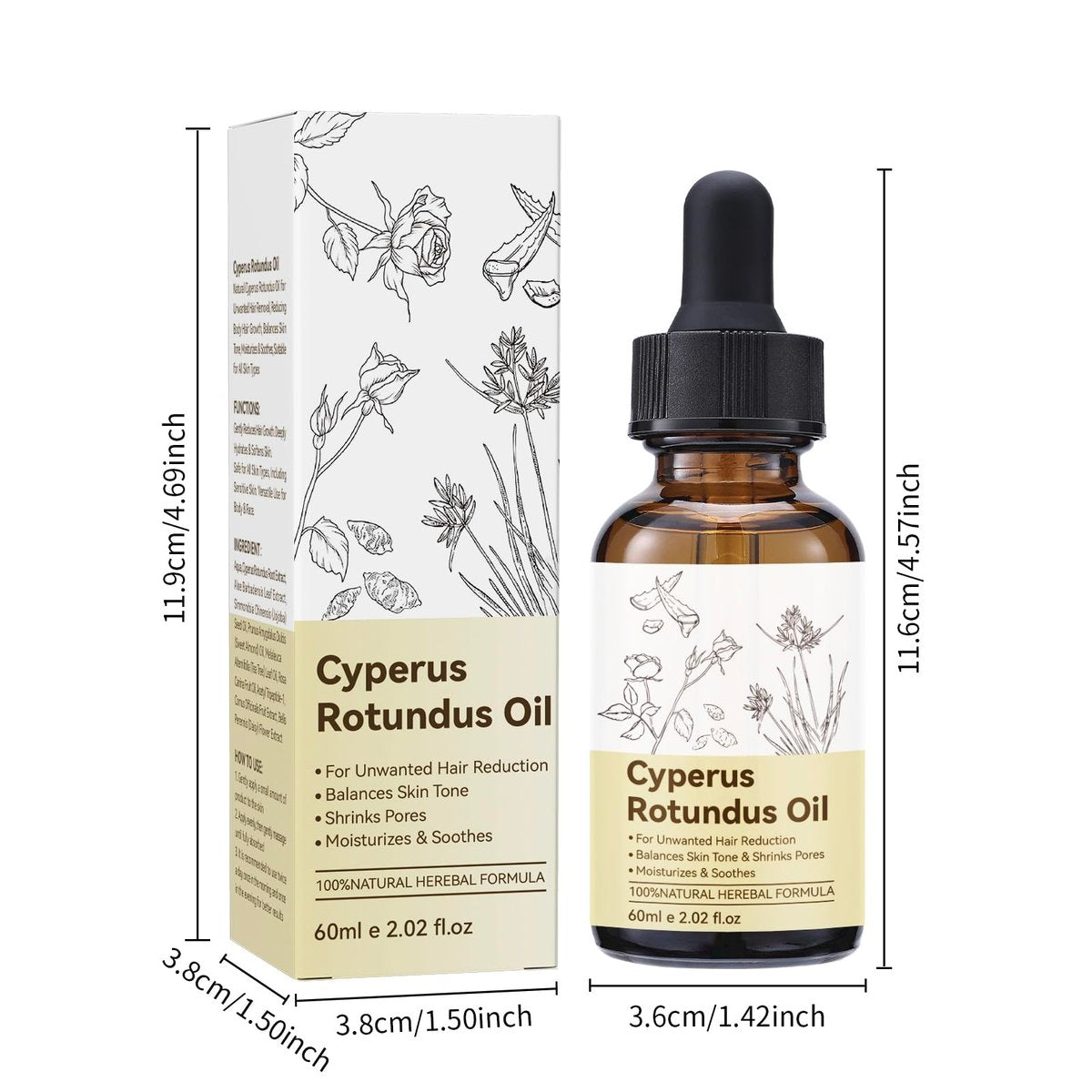 Cyperus Rotundus Oil 2 Pack – Natural Formula for Reducing Unwanted Hair Growth, Balances Skin Tone, Shrinks Pores, Moisturizes & Soothes Skin – Suitable for All Skin Types – 4.04 Fl Oz Avelisse