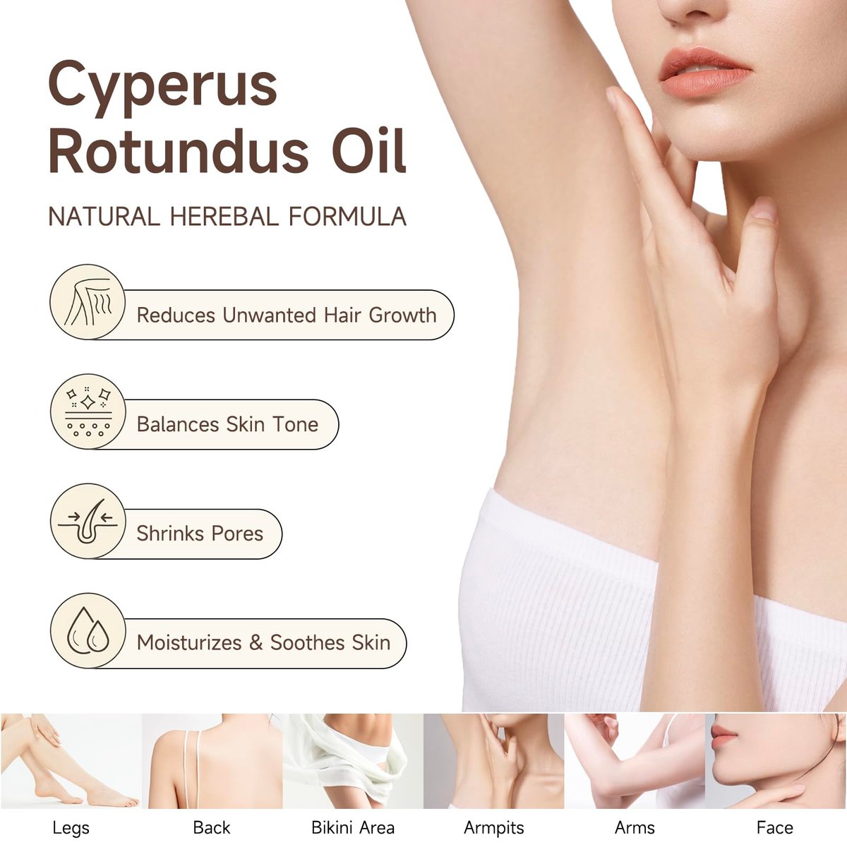 Cyperus Rotundus Oil 2 Pack – Natural Formula for Reducing Unwanted Hair Growth, Balances Skin Tone, Shrinks Pores, Moisturizes & Soothes Skin – Suitable for All Skin Types – 4.04 Fl Oz Avelisse