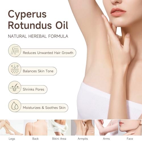 Cyperus Rotundus Oil 2 Pack – Natural Formula for Reducing Unwanted Hair Growth, Balances Skin Tone, Shrinks Pores, Moisturizes & Soothes Skin – Suitable for All Skin Types – 4.04 Fl Oz Avelisse