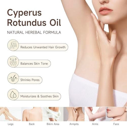 Cyperus Rotundus Oil 2 Pack – Natural Formula for Reducing Unwanted Hair Growth, Balances Skin Tone, Shrinks Pores, Moisturizes & Soothes Skin – Suitable for All Skin Types – 4.04 Fl Oz Avelisse